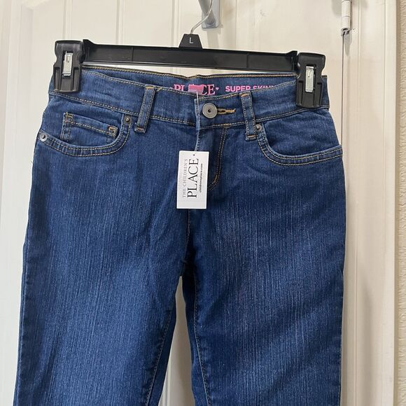 The Childrens Place Jeans Girls Size 6X/7 Super Skinny Dark Wash NWT - Picture 2 of 7